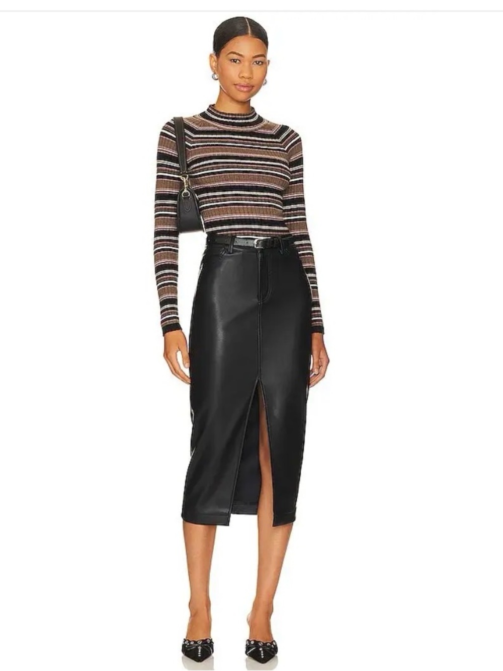 Heartloom Size S Jae Faux Leather Skirt - Black